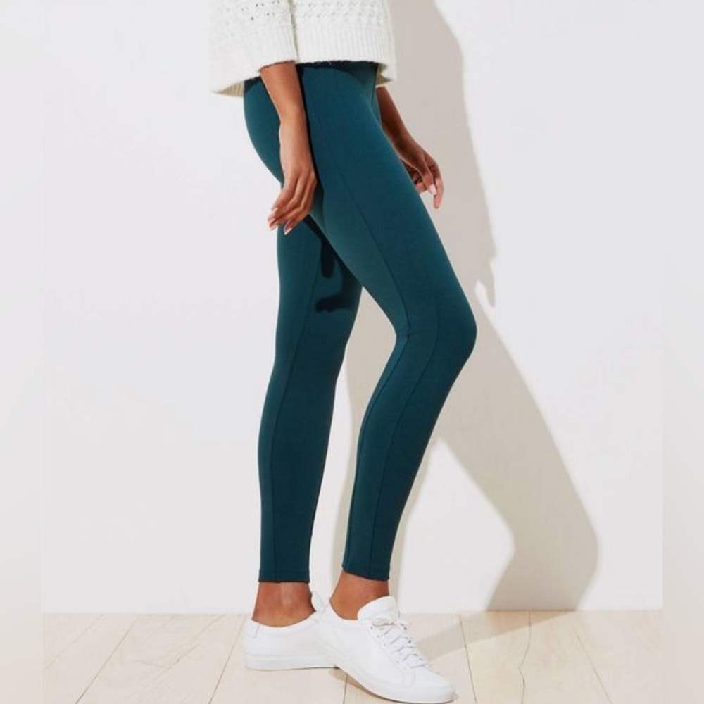 NWT Ann Taylor LOFT Petite Leggings‎ In Ponte, Green, Size XS petite